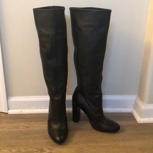 Steve Madden black leather knee boots